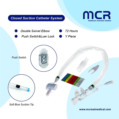 Một lần sử dụng ống hút khép kín Single Lumen 72H Double Swivel Elbow & Push Switch